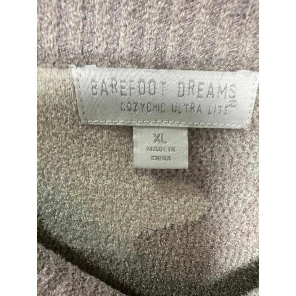 Barefoot Dreams CozyChic Ultra Lite Camo Full Zip Jacket Womens XL Gray Beige